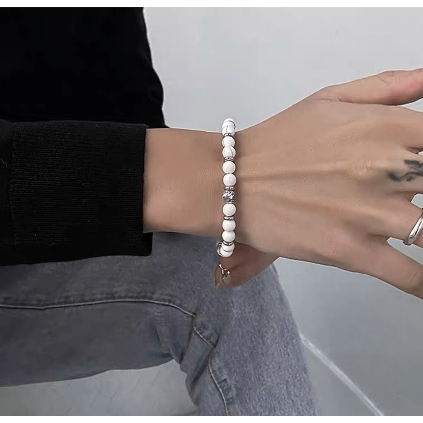 Vòng tay titan chuỗi hạt retro cổ điển cá tính SAZ mix hạt cườm nhiều lựa chọn - Vòng tay chuỗi tổng hợp