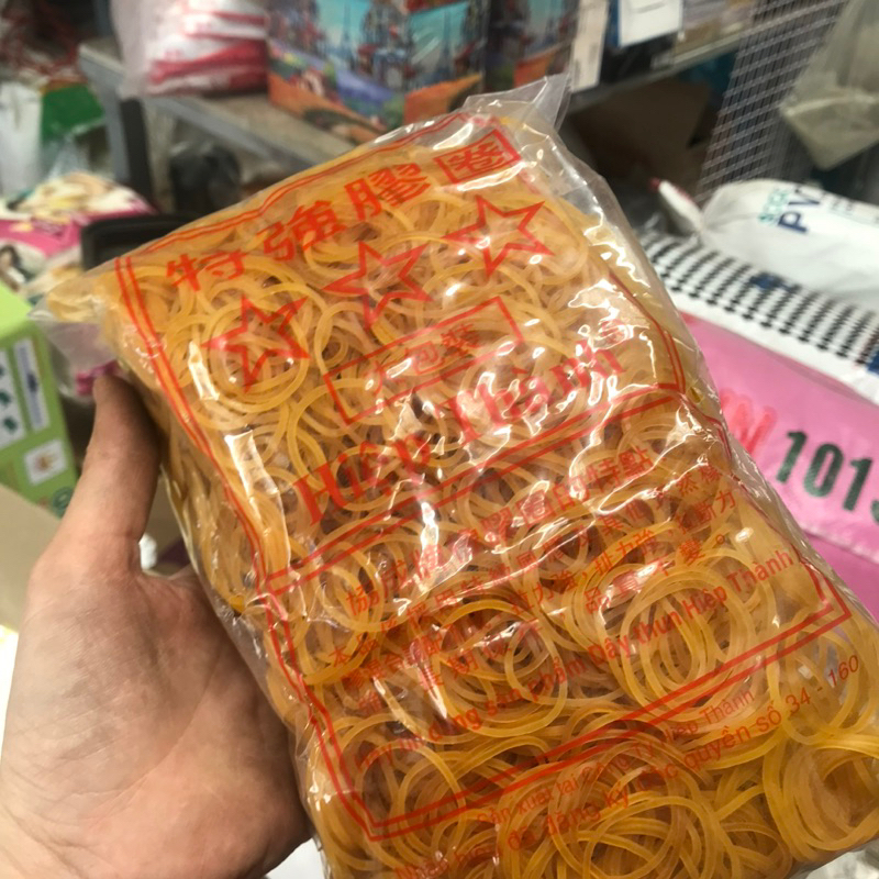 Dây thun/dây chun màu vàng size lớn, trung, nhí dùng 1 lần