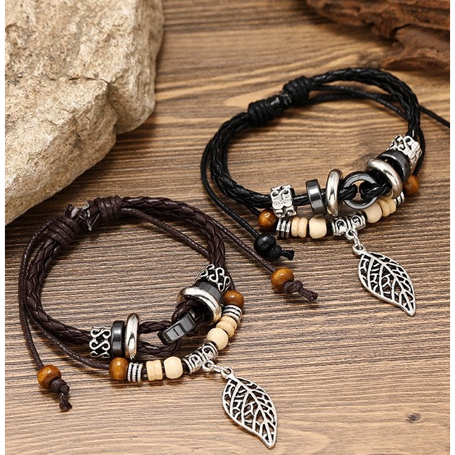 Vòng tay titan chuỗi hạt retro cổ điển cá tính SAZ mix hạt cườm nhiều lựa chọn - Vòng tay chuỗi tổng hợp