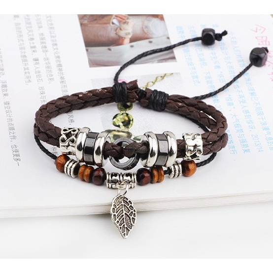 Vòng tay titan chuỗi hạt retro cổ điển cá tính SAZ mix hạt cườm nhiều lựa chọn - Vòng tay chuỗi tổng hợp