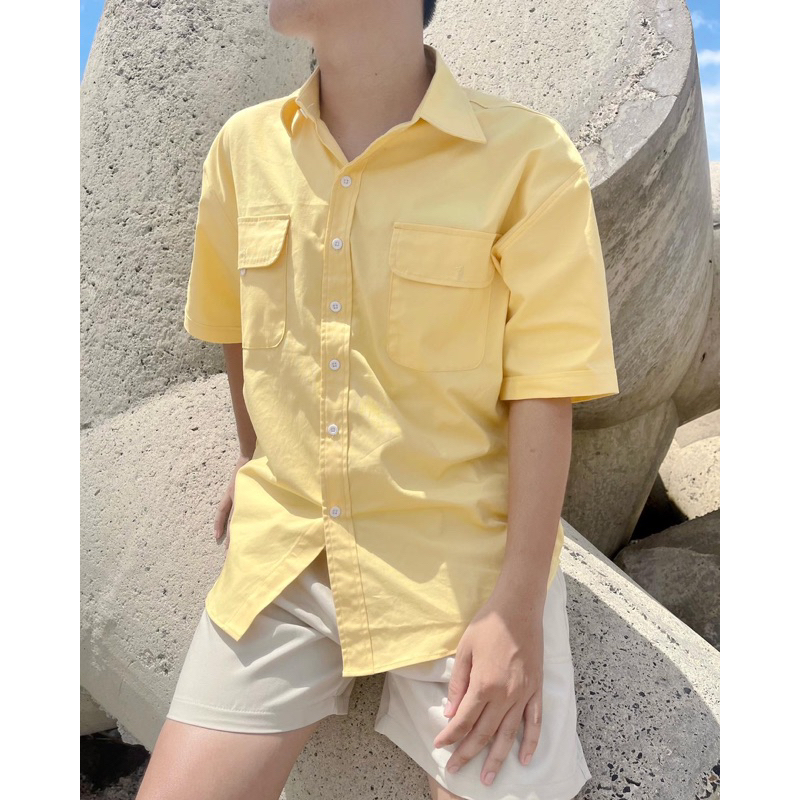 Áo sơmi nam màu vàng DEARLUV