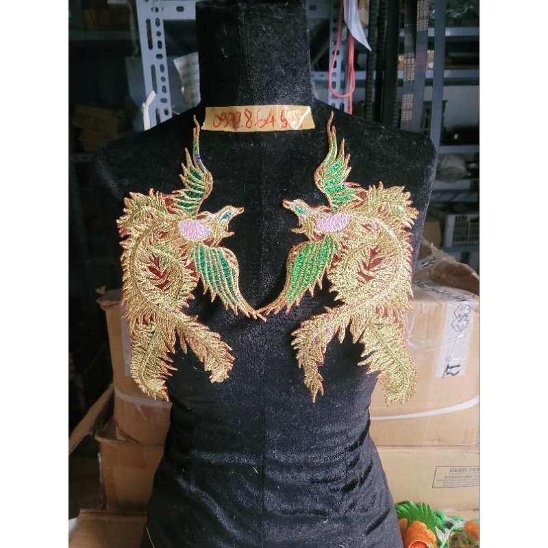 Cặp phụng thêu kim tuyến