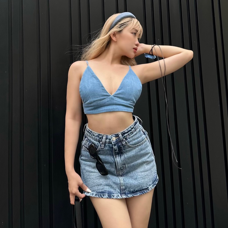 QUẦN VÁY lưng cao dáng chữ A, phong cách đường phố