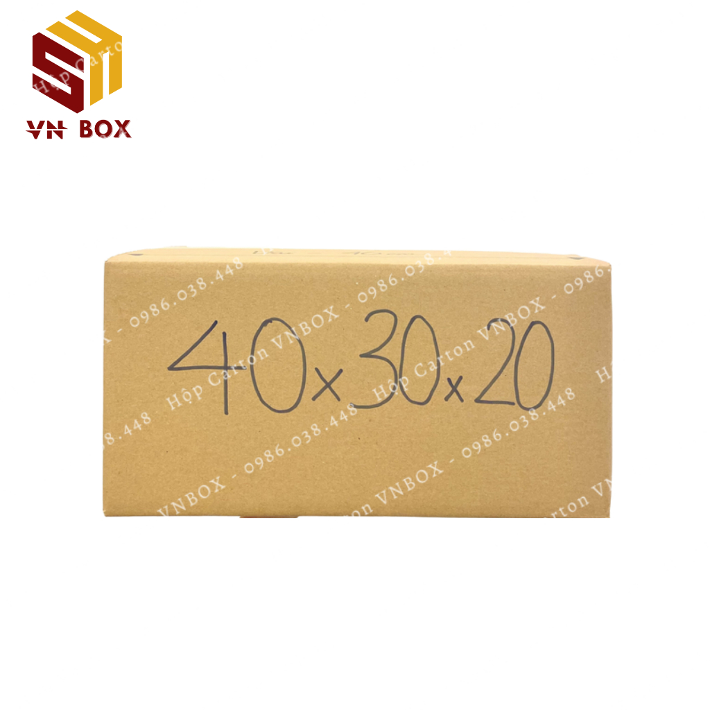 40x30x20 Thùng carton to, thùng chuyển nhà chuyển văn phòng đóng đồ, hộp carton đóng hàng tiện lợi - VN Box