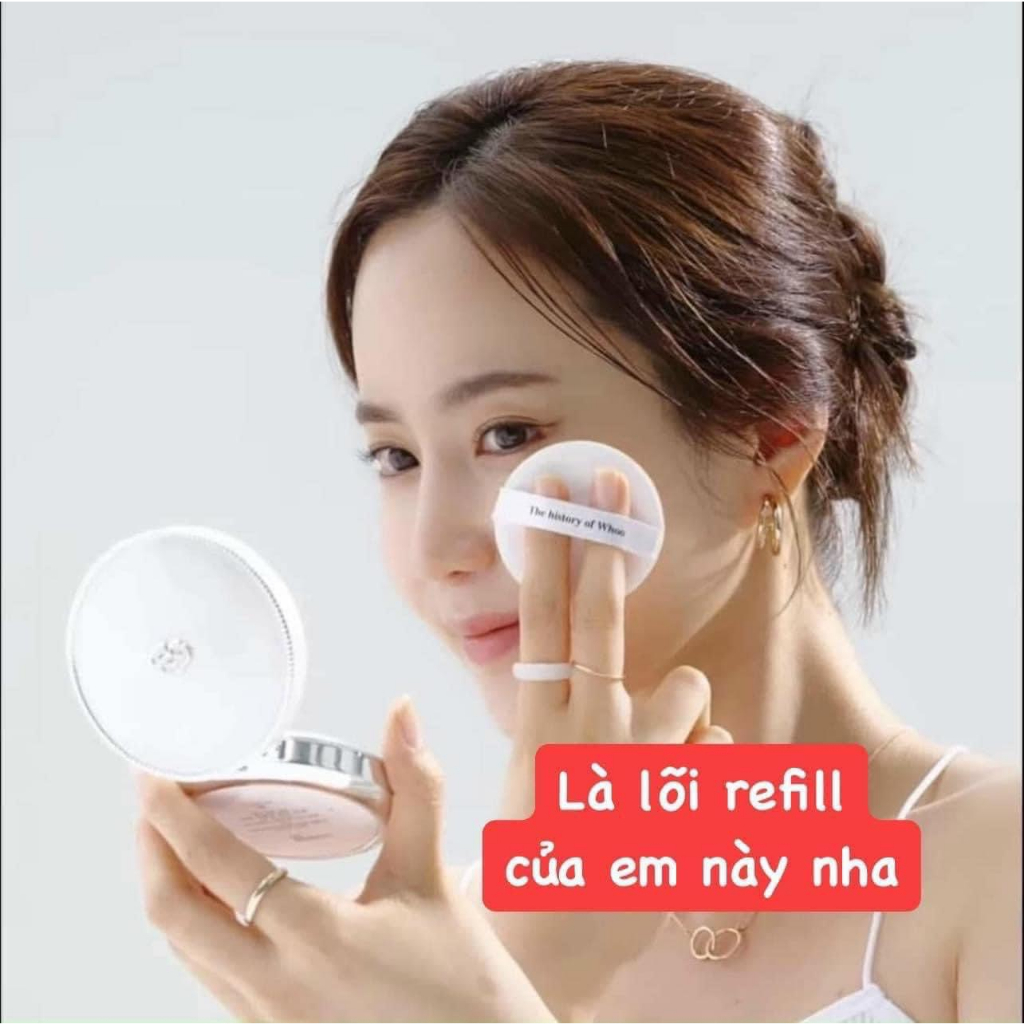 Lõi phấn nước cushion Whoo kèm bông phấn fullsize 13g tách set tone 21 cho da sáng