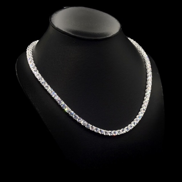 Dây Chuyền Bạc 925 Tennis Basic Lấp Lánh Icecon
