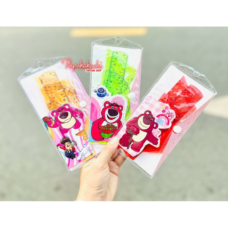 Bộ 4 Thước Gấu Dâu Lotso  Loại Dẻo/Cứng Kích Thước 15/20cm