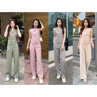 Áo gile vest cúc bọc