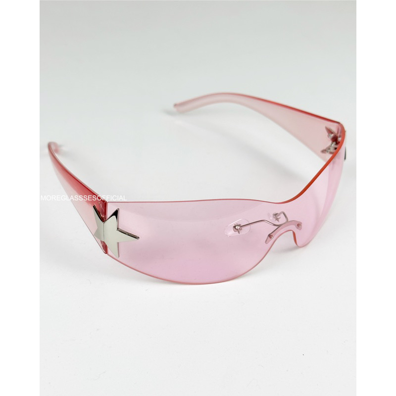 Kính mát có sẵn MOREGLASSES hoạ tiết ngôi sao phong cách thời trang nam nữ Y2K Punk 2023 chống UV 400 ảnh thật