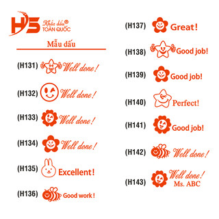 Con dấu logo tiểu học (Logo + Tên tiếng anh) thương hiệu Shiny (H131-H142)