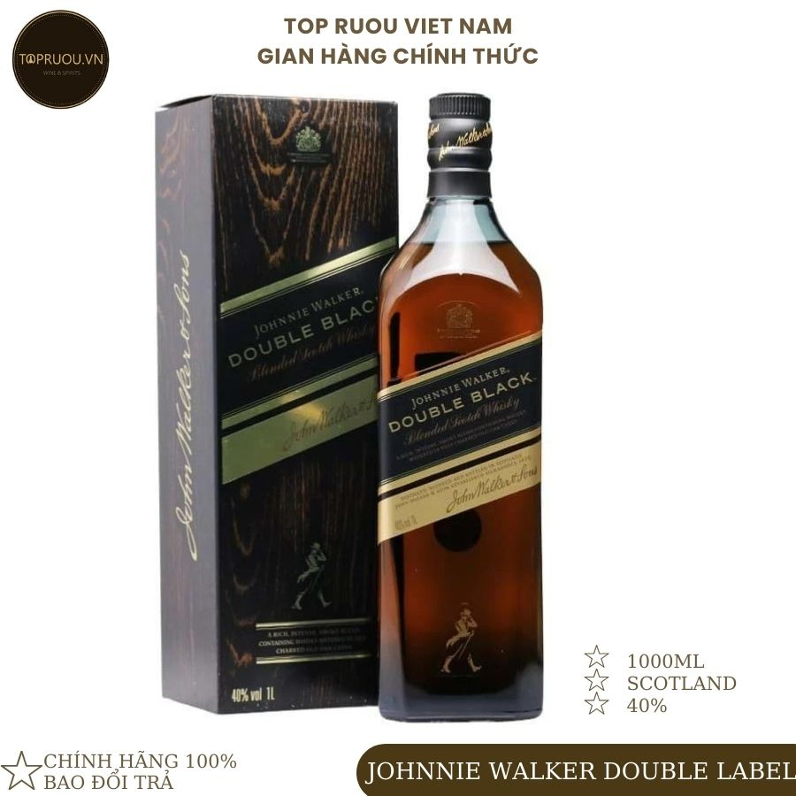 [Chính Hãng] Johnnie Walker Double Black 1000ml [Hàng Thật]