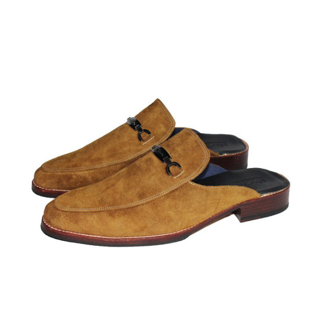 Dép sục nam da bò toàn bộ đế da gót gỗ. Mã số: DS01