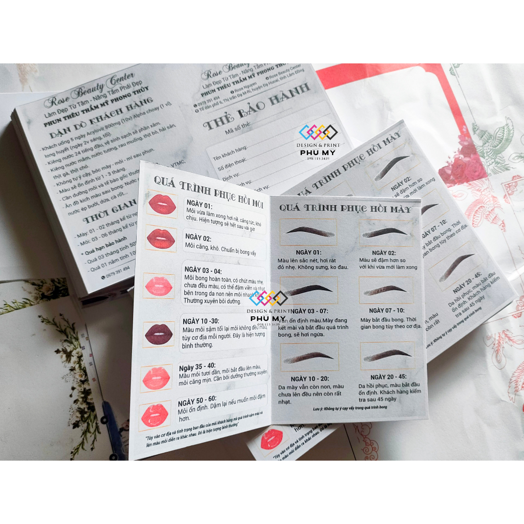 Phiếu dặn dò khách hàng sau phun xăm cho spa