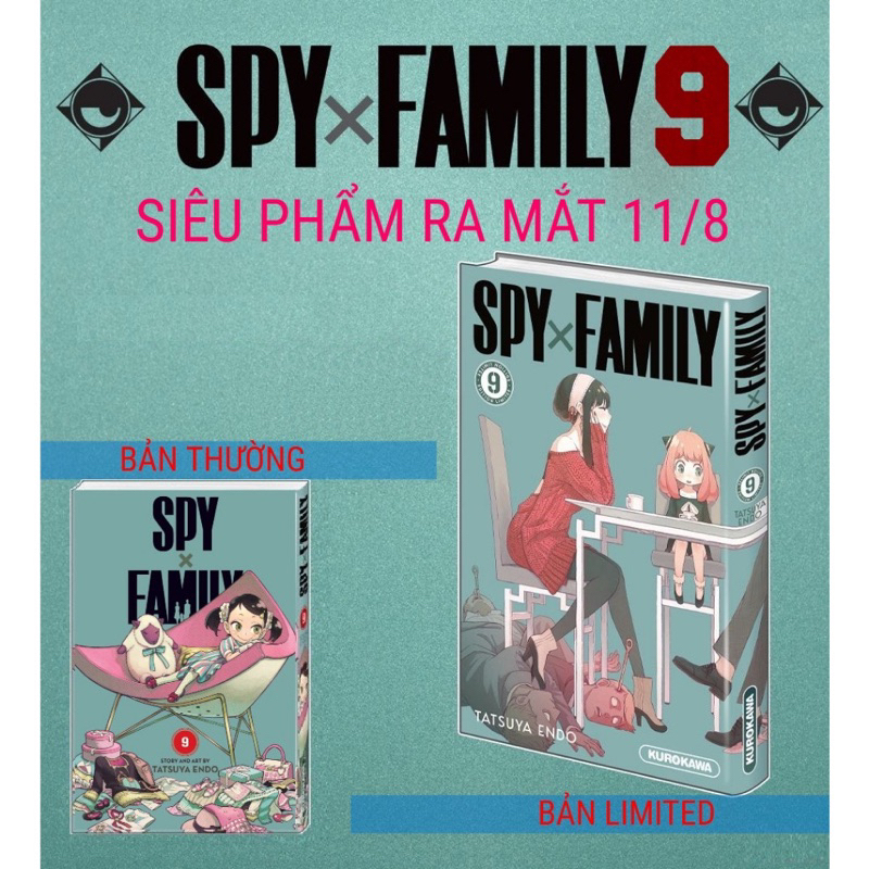 Truyện tranh - Spy x Family combo 1- 9 bản thườngc 7 8 9 full seal , Tâp 7 đặc biệt , Tập 9 bản limited POSTER