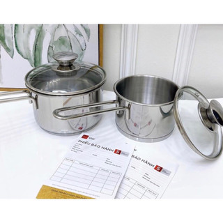 Xoong khuấy cháo inox (quánh inox) 3 đáy 12 cm, 14 cm Five star