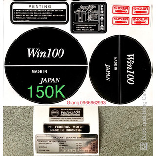 Bộ tem thông số xe honda win 100