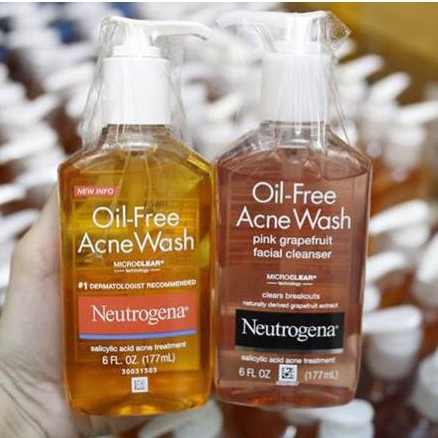 Sữa Rửa Mặt Gel Mụn Neutrogena Oil-Free Acne Wash Pink Grapefruit Facial Cleanser.