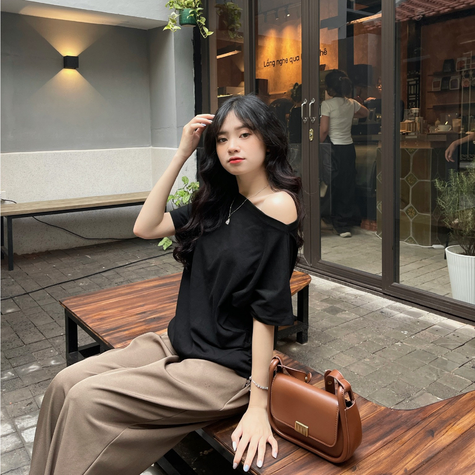 Áo Trễ Vai Chất Cotton Zip - TiTStore Pro