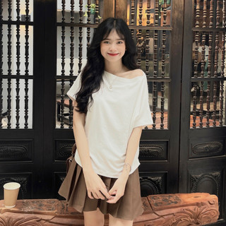Áo trễ vai chất cotton zip - titstore pro