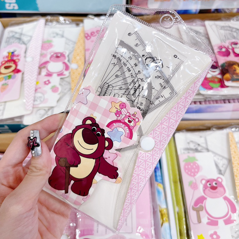 Bộ 4 Thước Gấu Dâu Lotso  Loại Dẻo/Cứng Kích Thước 15/20cm