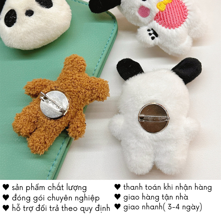 Ghim Cài Áo Gấu Bông Balo Cặp Huy Hiệu Cute PK72