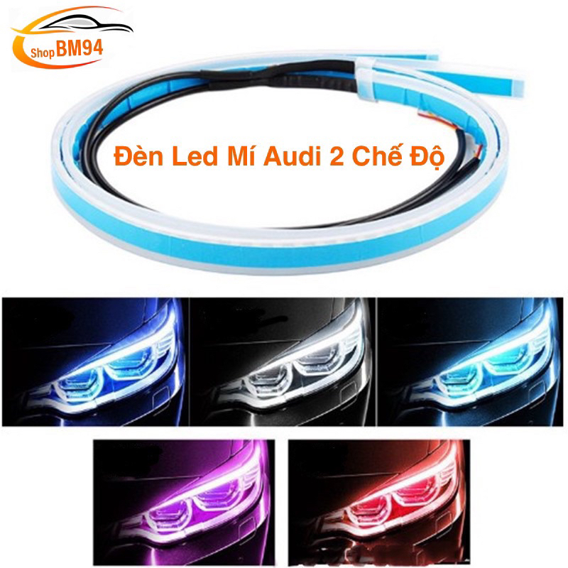 1 Dây Đèn Led Mí Xi Nhan Điện Bình 12V Đuổi Audi,Tích Hợp Đèn Demi ,Chống Nước, Lắp Xe Máy Và Ô Tô