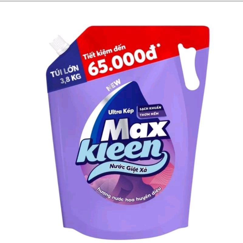 Nước giặt xả maxkleen túi 3.8kg