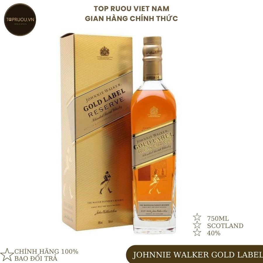 Rượu Whisky TOP RƯỢU - Johnnie Walker Gold Lable 700ml - hàng thật - giao nhanh