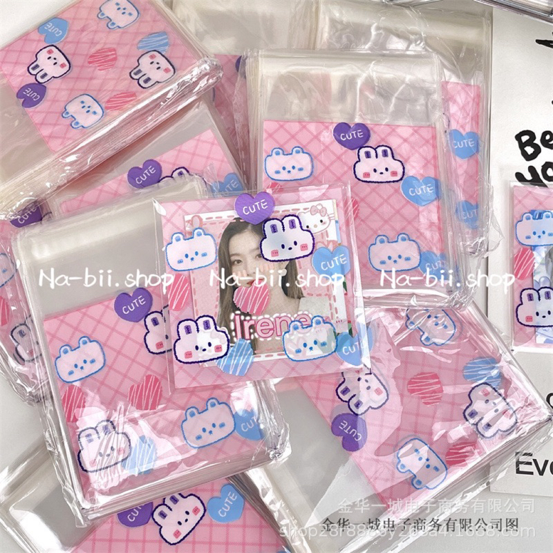 Túi opp bọc card hình thỏ set 100c