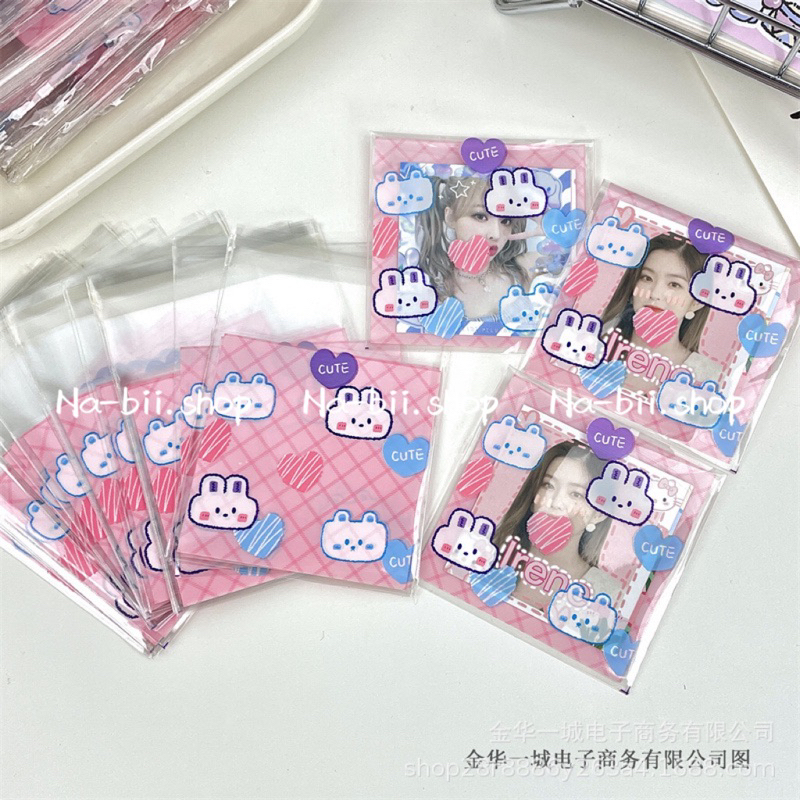 Túi opp bọc card hình thỏ set 100c