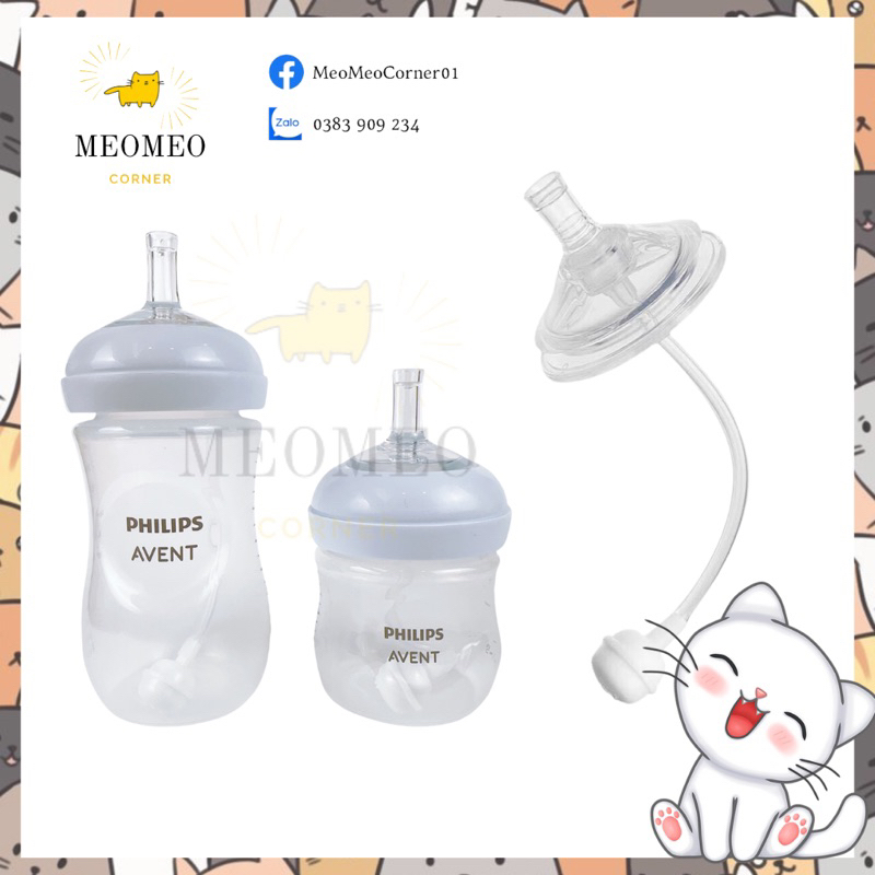 Ống tập hút cho bình sữa Philips Avent cổ rộng và cổ hẹp van chống sặc