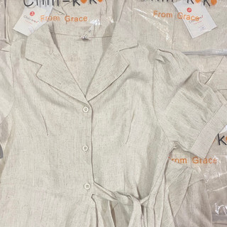 Váy chất linen hàn quốc có dây cột eo ( cận chất ở cuối )