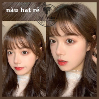 Thuốc nhuộm tóc, thuốc nhuộm tóc tại nhà màu Nâu Hạt Dẻ tặng kèm oxy trợ dưỡng và bao tay