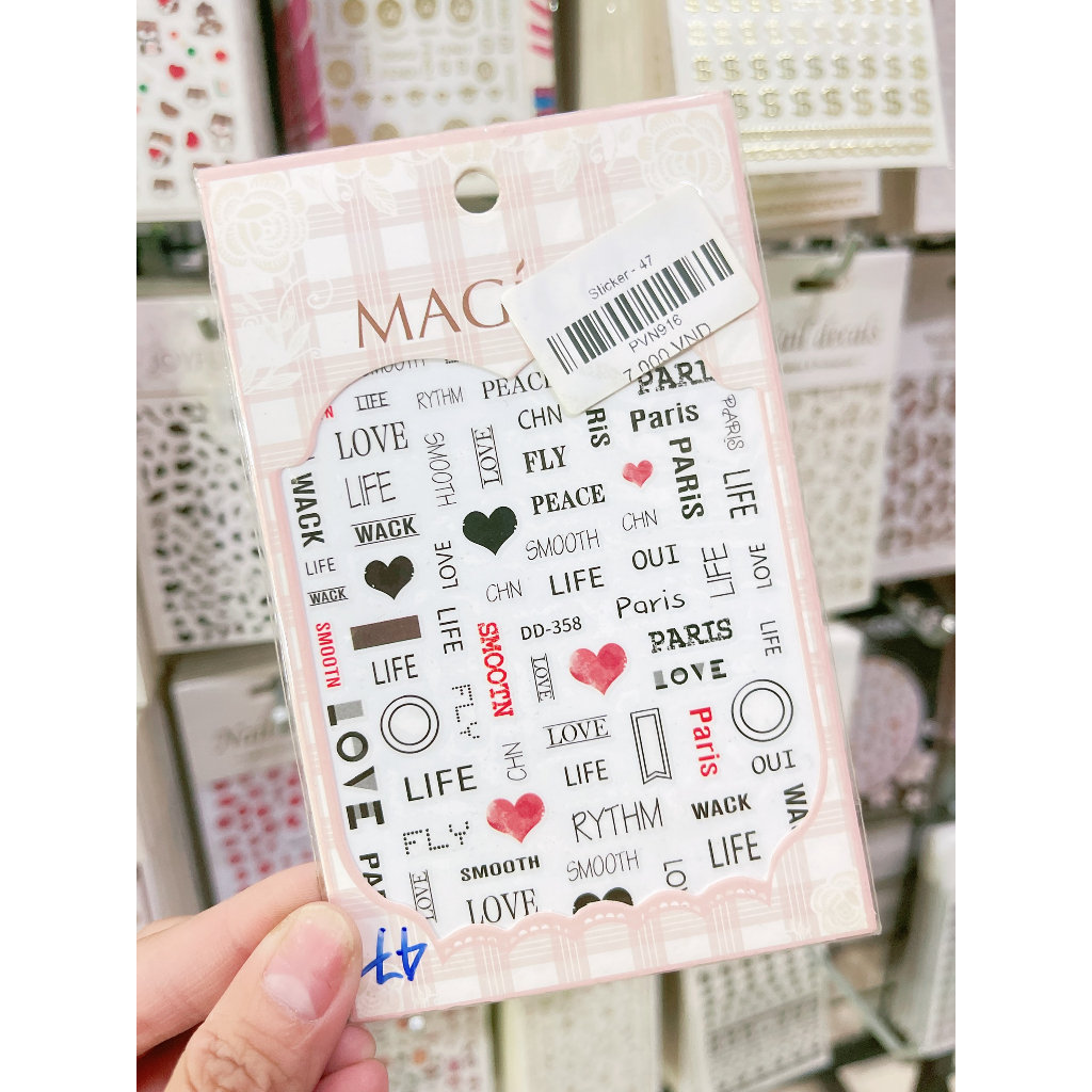 SƠRI NAIL] Sticker Trang Trí Móng, Hình Dán Trang Trí Móng Các Mẫu Hot Nhất Hiện Nay