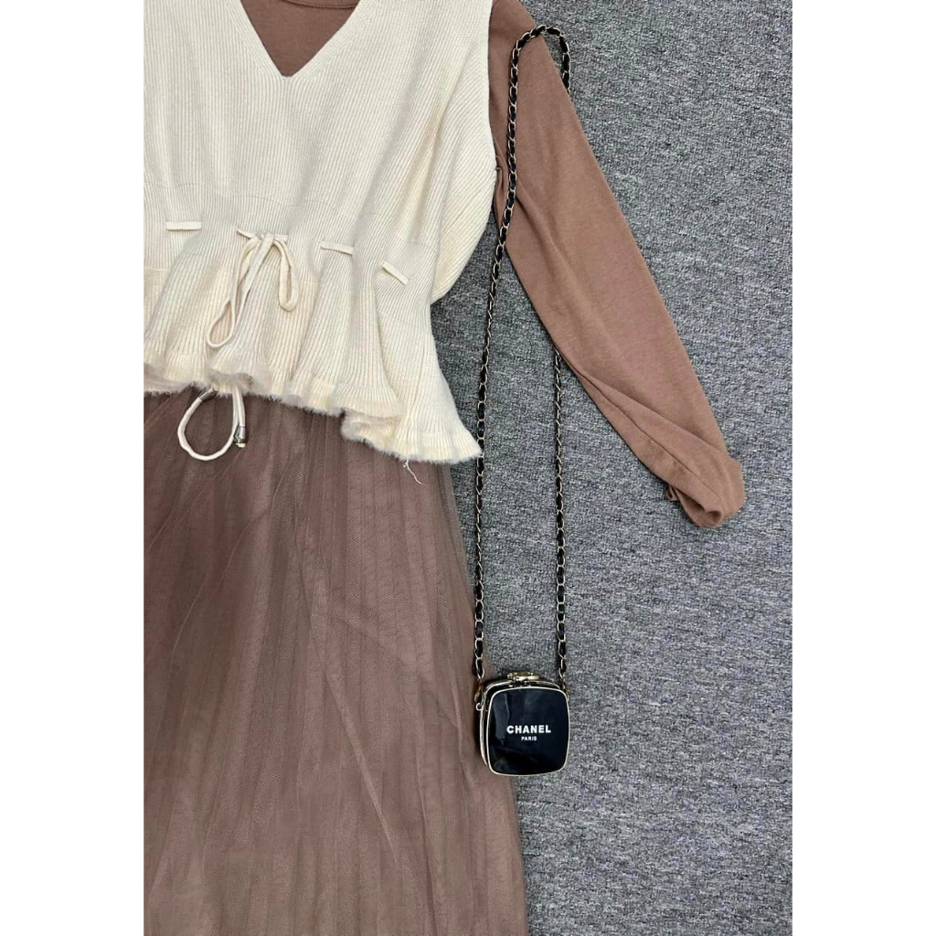 Thanh Lý Set Áo len đầm ren