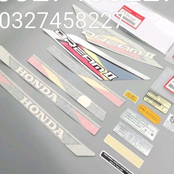 Full bộ tem hồng, chữ lớn xe DREAM thái luôn tem thông số zin