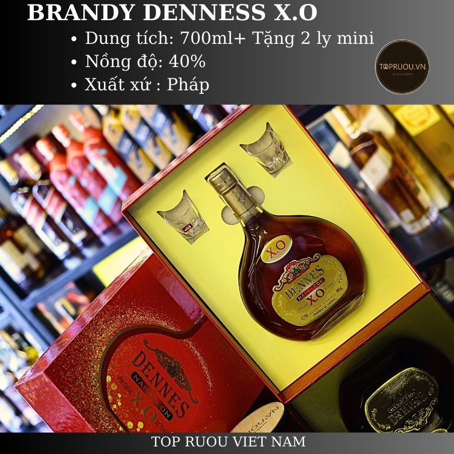 Rượu Brandy XO TOP RƯỢU - Dennes XO 700ml Hộp Quà - hàng thật - giao nhanh