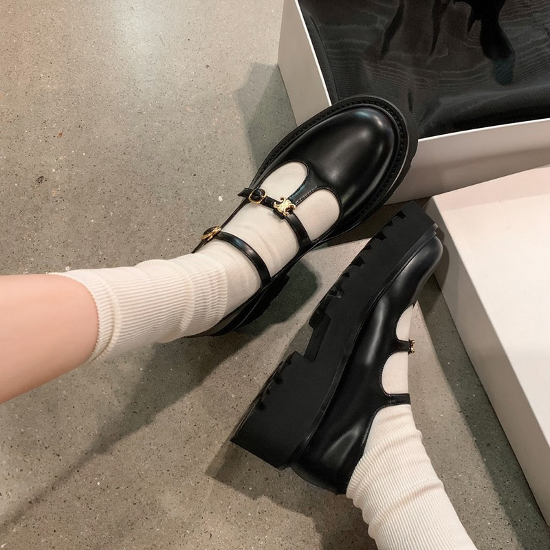 Giày búp bê lolita 2 dây kiểu xinh xắn đế bánh mì cao 7 cm
