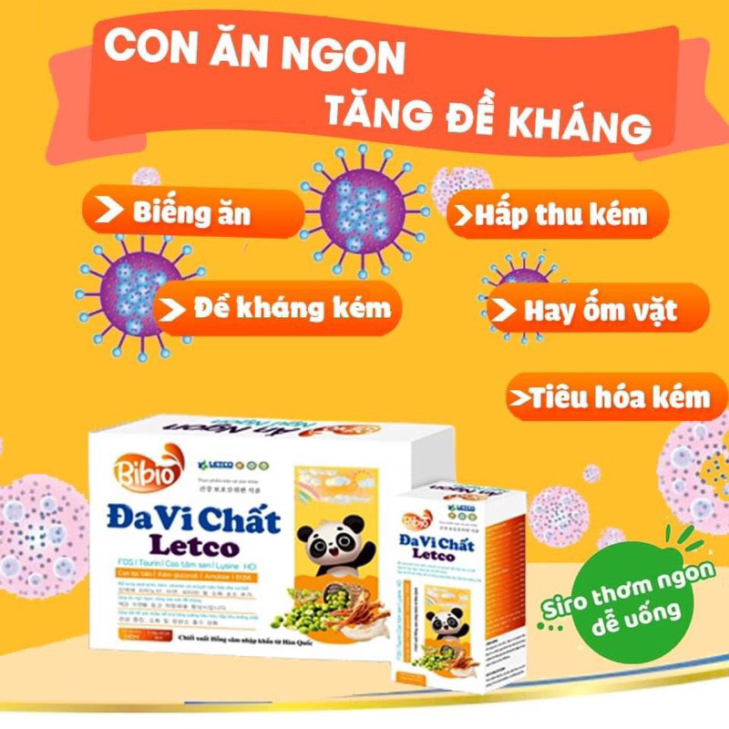 Đa Vi Chất, siro ăn ngon, giúp bé ăn ngon, tăng hấp thu, tăng sức đề kháng –hộp 24 gói CHINH HANG