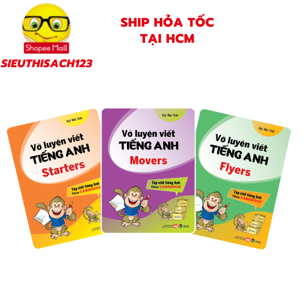 Sách - Vở luyện viết tiếng anh : Starters , Movers , Flyers - lẻ tùy chọn : Tập viết tiếng anh theo Cambridge