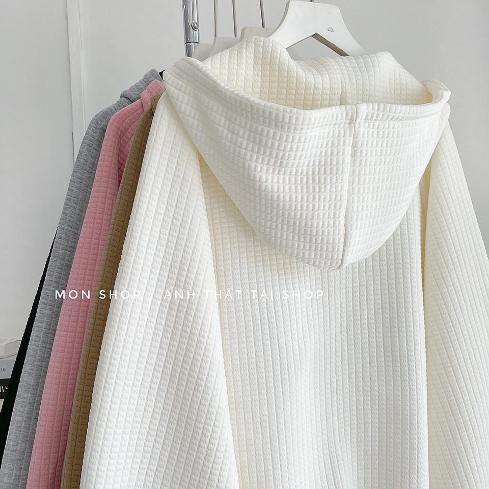 Áo khoác nỉ ô trơn túi trong dây nhỏ 668801
