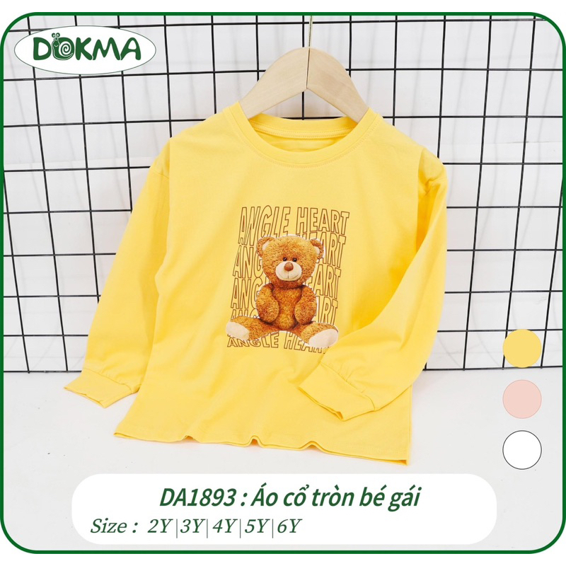 Áo cổ tròn dài tay Bé gái dokma  DA1893  2023
