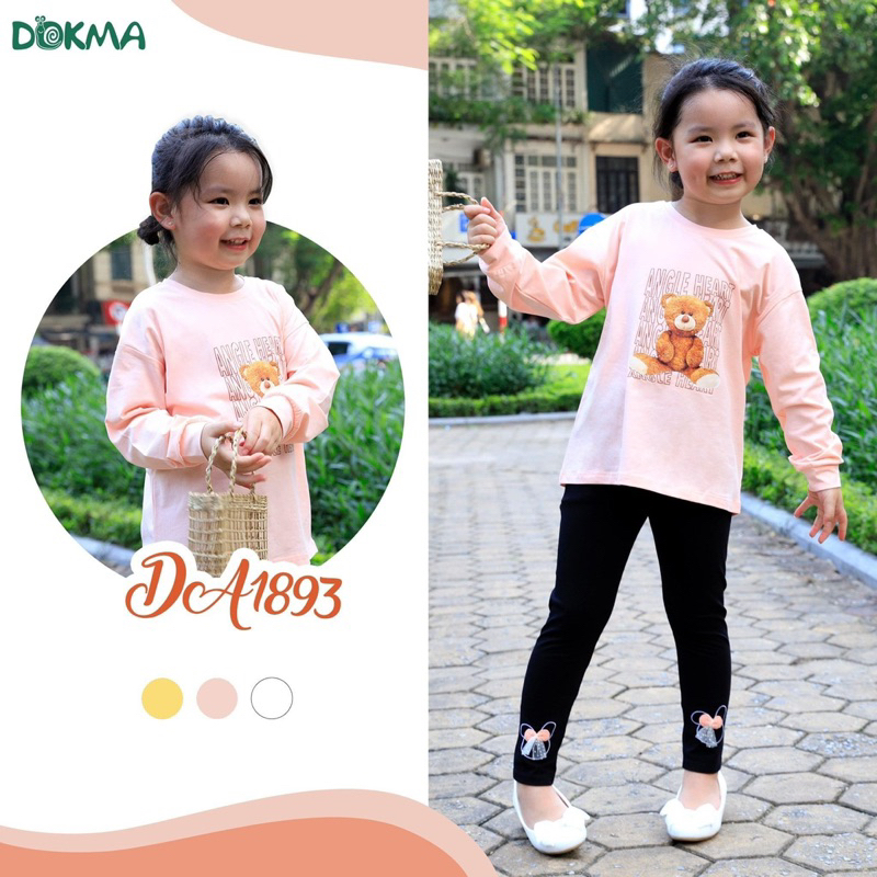 Áo cổ tròn dài tay Bé gái dokma  DA1893  2023
