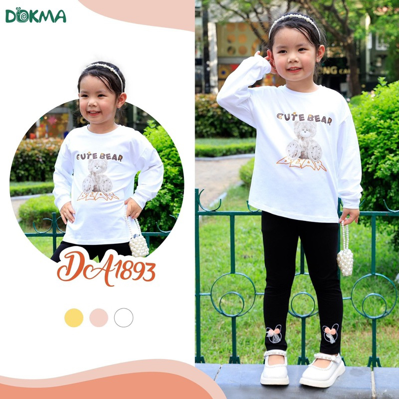 Áo cổ tròn dài tay Bé gái dokma  DA1893  2023