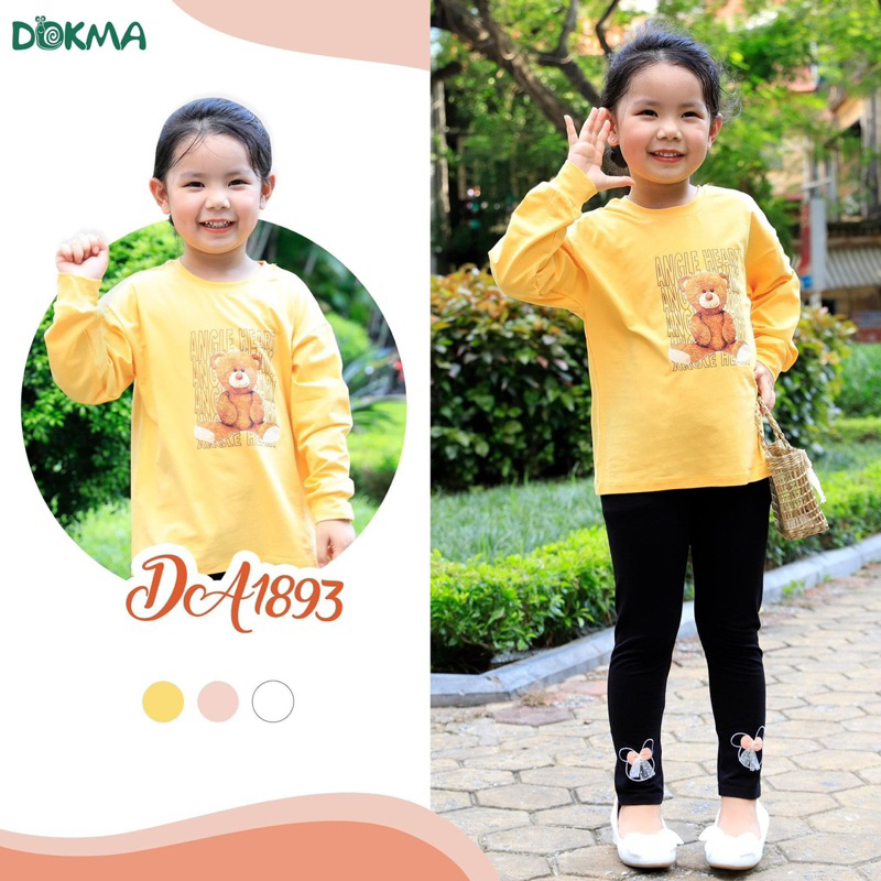 Áo cổ tròn dài tay Bé gái dokma  DA1893  2023