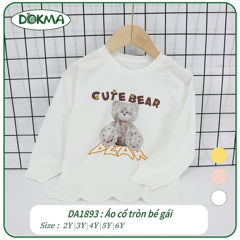 Áo cổ tròn dài tay Bé gái dokma  DA1893  2023