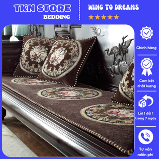 Thảm trải ghế sofa cao cấp sang trọng , Đệm trải trên ghế gỗ mẫu mới 2023