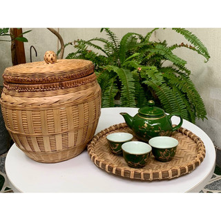 Giỏ ấm tích mây tre đan tự nhiên