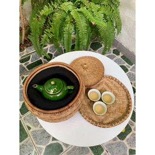Giỏ ấm tích mây tre đan tự nhiên