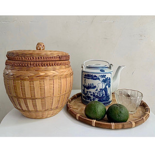 Giỏ ấm tích mây tre đan tự nhiên